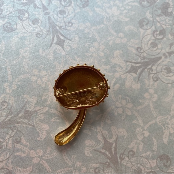 VINTAGE Monet mushroom brooch gold tone VINTAGE - Picture 4 of 4